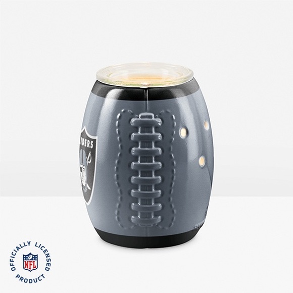 Scentsy NFL Raiders Light Up Black and Grey Full Size Wax Warmer w/ Glass Tray - Picture 3 of 5